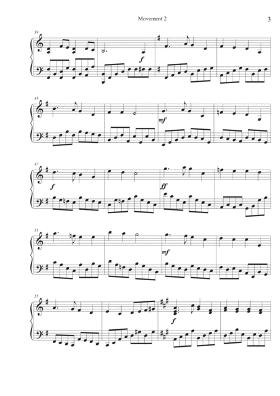 Piano Sonata number 4, Movement 2 Piano Solo scores gallery preview page 3