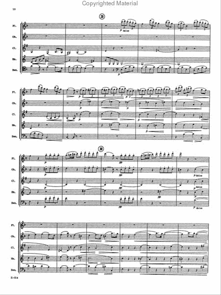 Quintet in Bb Major, Opus 56, No. 1 Flute Solo scores gallery preview page 4