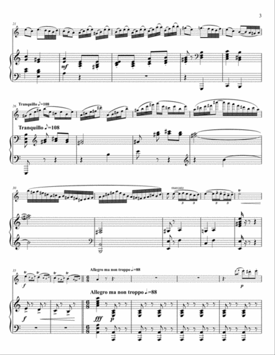Introduction and Rondo Capriccioso for Flute and Piano Flute Solo scores gallery preview page 3