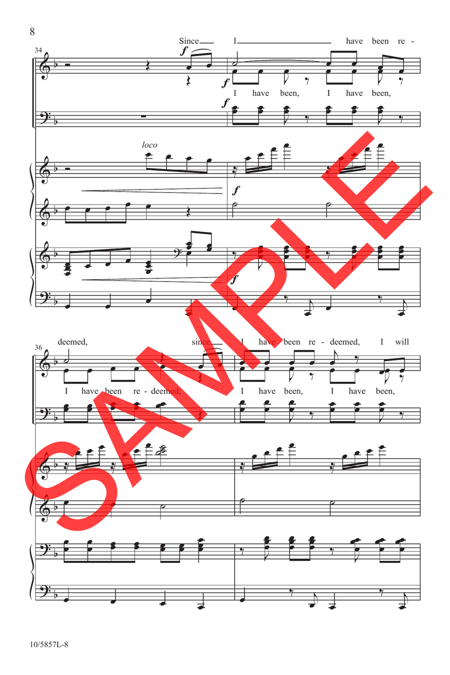Since I Have Been Redeemed 4-Part scores gallery preview page 7