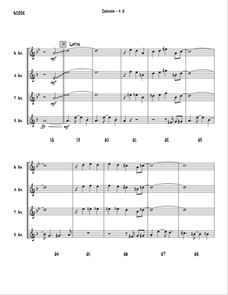 Caravan Saxophone Quartet scores gallery preview page 6