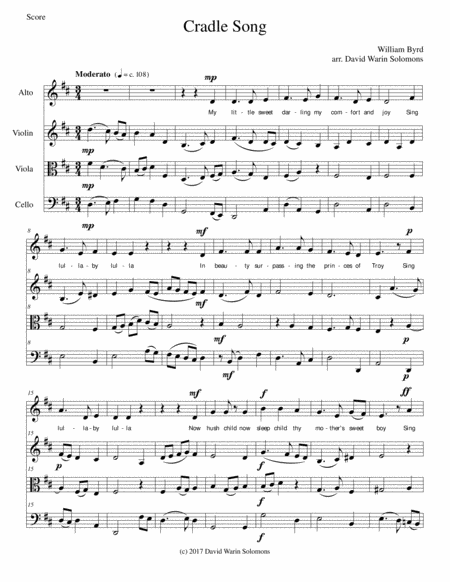 Cradle Song for alto and string trio image number null