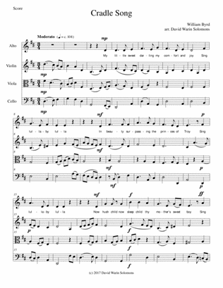 Cradle Song for alto and string trio