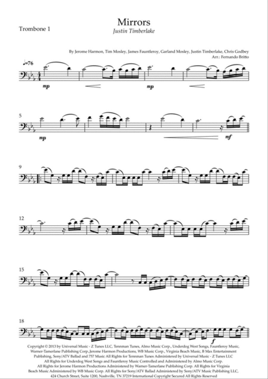 Mirrors Trombone Duet scores gallery preview page 3