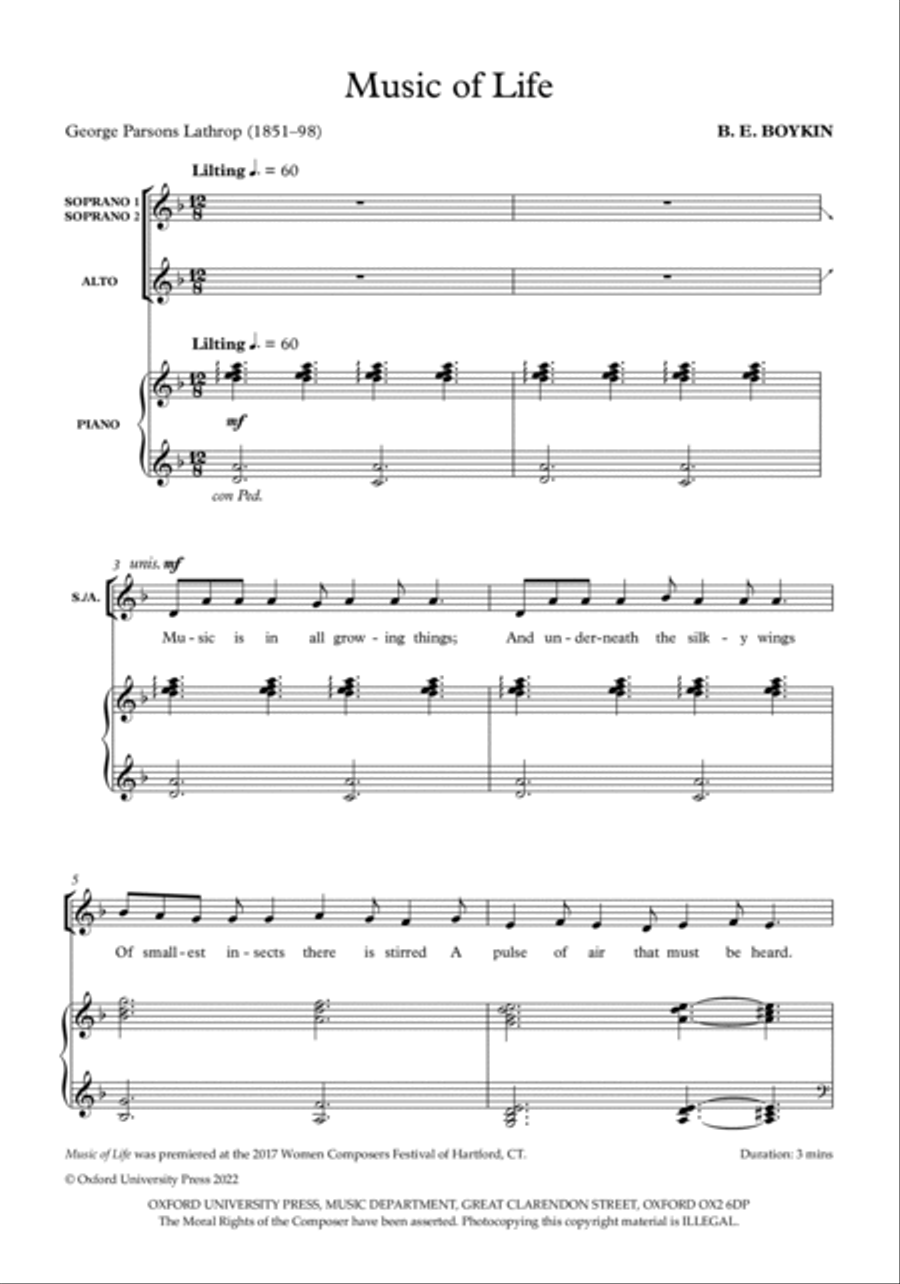 Music of Life SSA scores gallery preview page 2