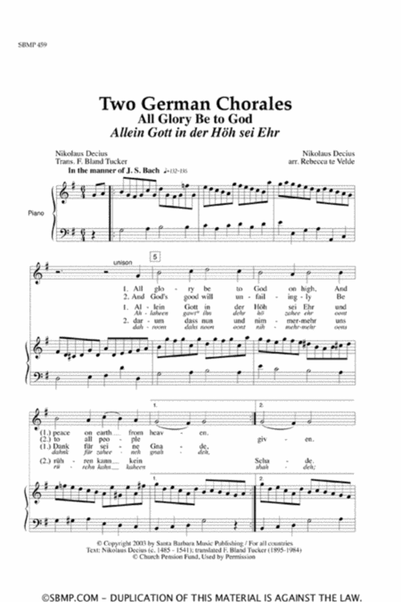 Two German Chorales - Unison/Two-part Octavo