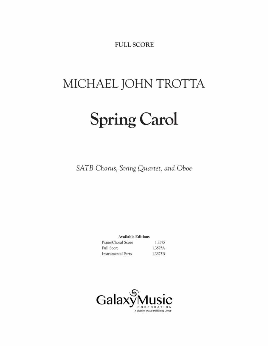 Spring Carol Choir scores gallery preview page 1