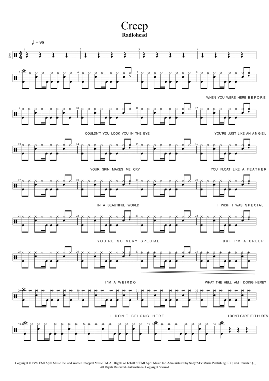 Creep Drum Set scores gallery preview page 1