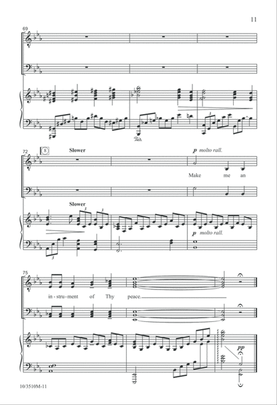 Make Me An Instrument of Thy Peace TTBB scores gallery preview page 11