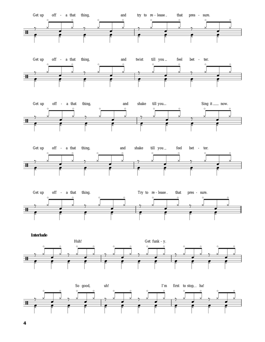 Get Up Offa That Thing Drum Set scores gallery preview page 4