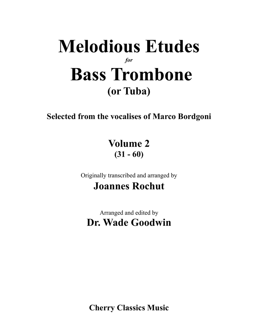 Melodious Etudes for Bass Trombone or Tuba, Volume 2 (31-60) Bass Trombone scores gallery preview page 1