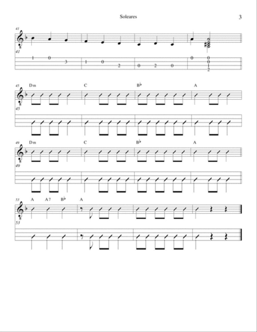 Soleares (for Ukulele) Soleares (for Ukulele) Ukulele scores gallery preview page 3