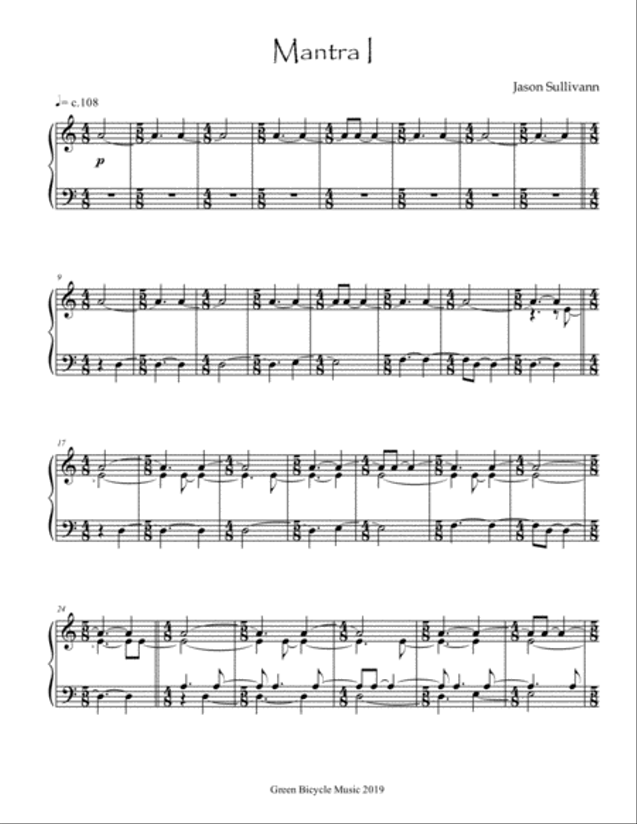 Mantra 1 for piano Piano Solo scores gallery preview page 1