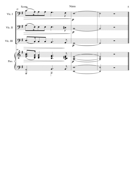 Nänie - lament for a songbird - for cello trio and piano image number null