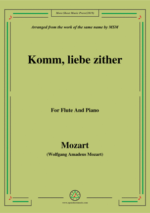 Book cover for Mozart-Komm,liebe zither,for Flute and Piano