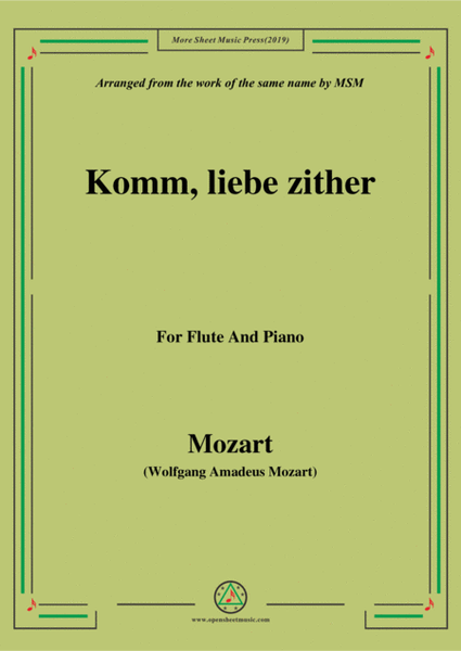 Mozart-Komm,liebe zither,for Flute and Piano image number null
