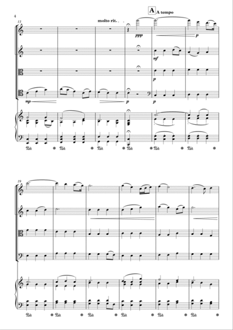 Be Thou My Vision with Handel Piano Quintet scores gallery preview page 4