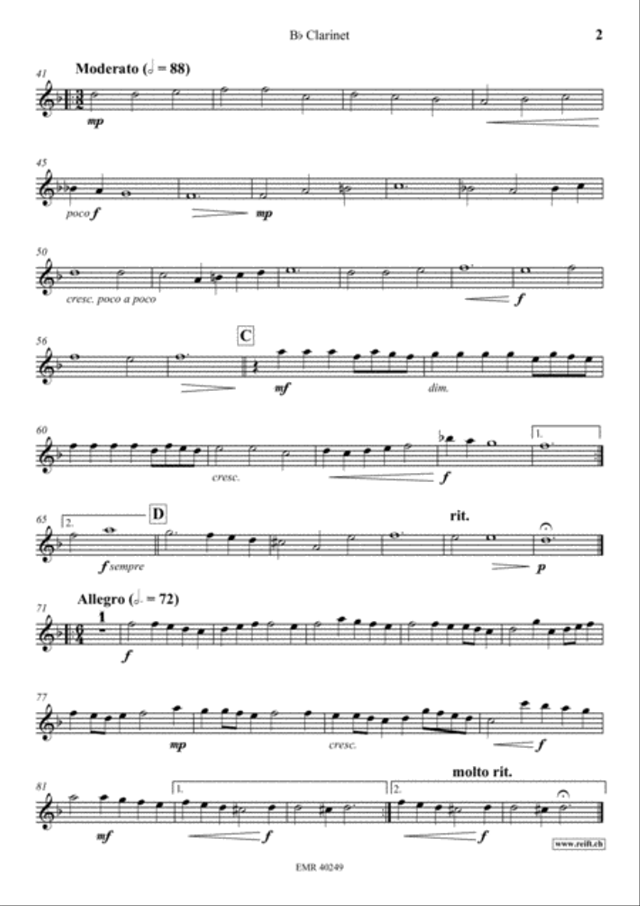 Sonata Clarinet Solo scores gallery preview page 3