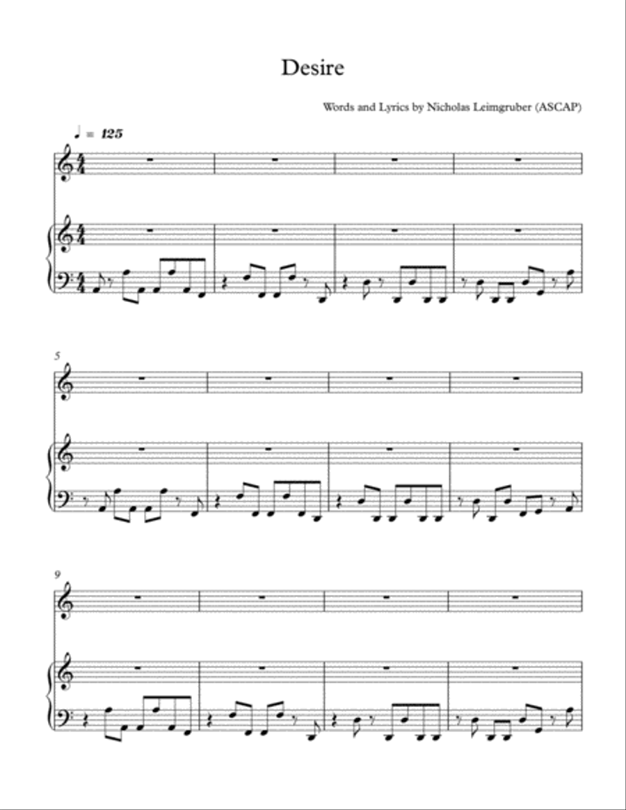 Desire Desire Voice scores gallery preview page 1