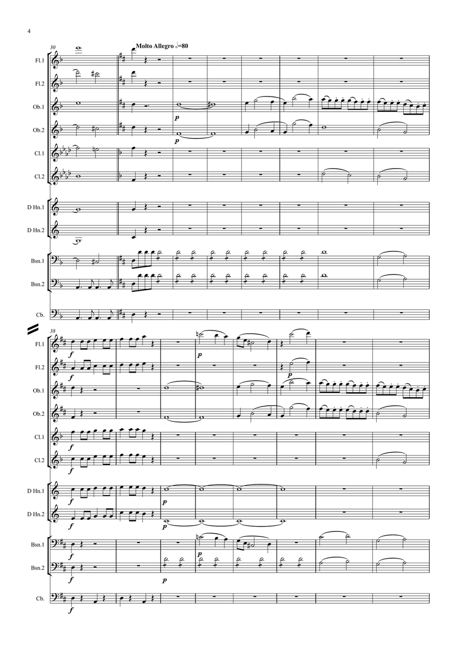 Mozart: Don Giovanni Overture K527 - wind dectet Large Ensemble scores gallery preview page 4