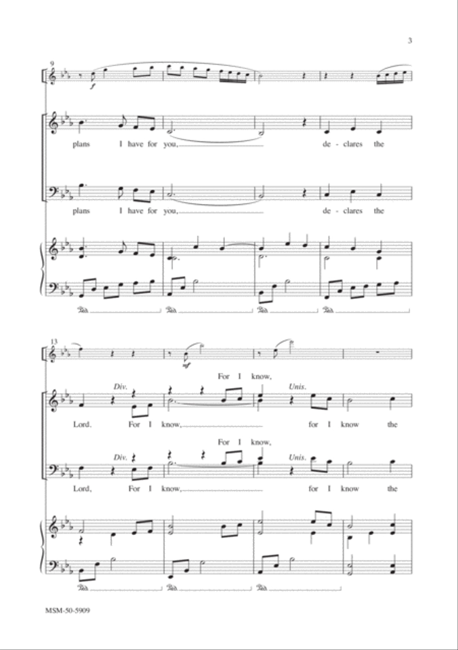 For I Know (Downloadable Choral Score)