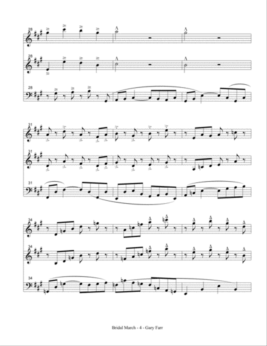 Bridal March in A (for Chamber Trio) Small Ensemble scores gallery preview page 4