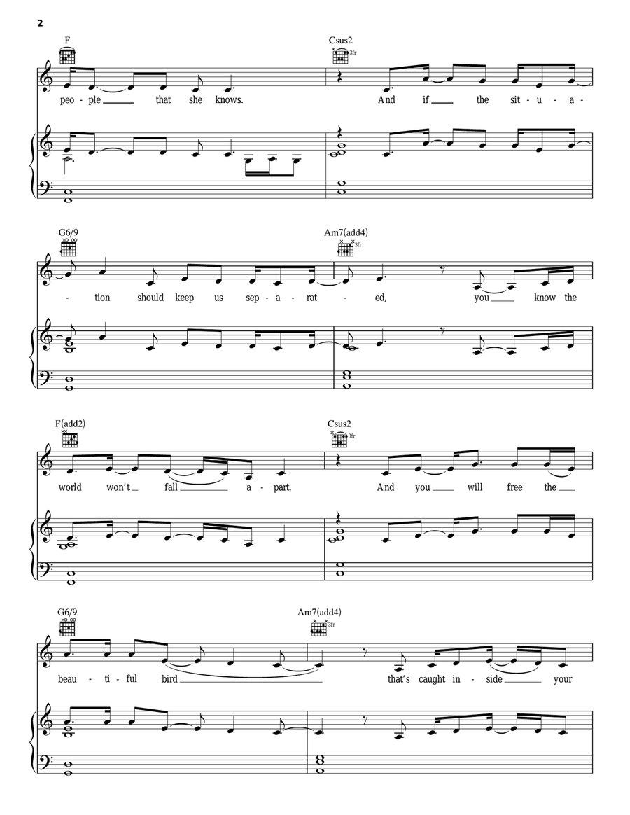 The Horses Piano, Vocal, Guitar scores gallery preview page 2