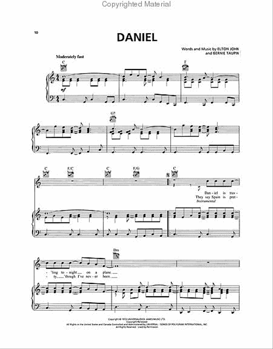 Elton John – Rocket Man: Number Ones Piano, Vocal, Guitar scores gallery preview page 3