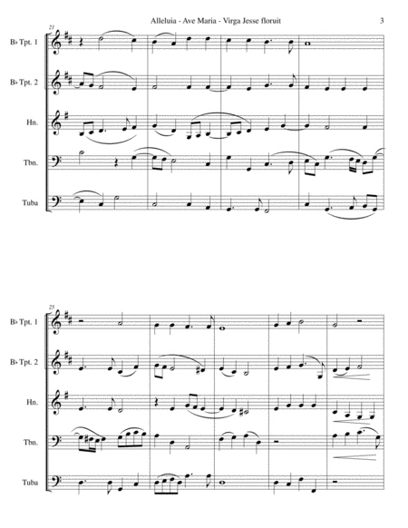 Alleluia - Ave Maria - Virga Jesse floruit arranged for brass quintet image number null