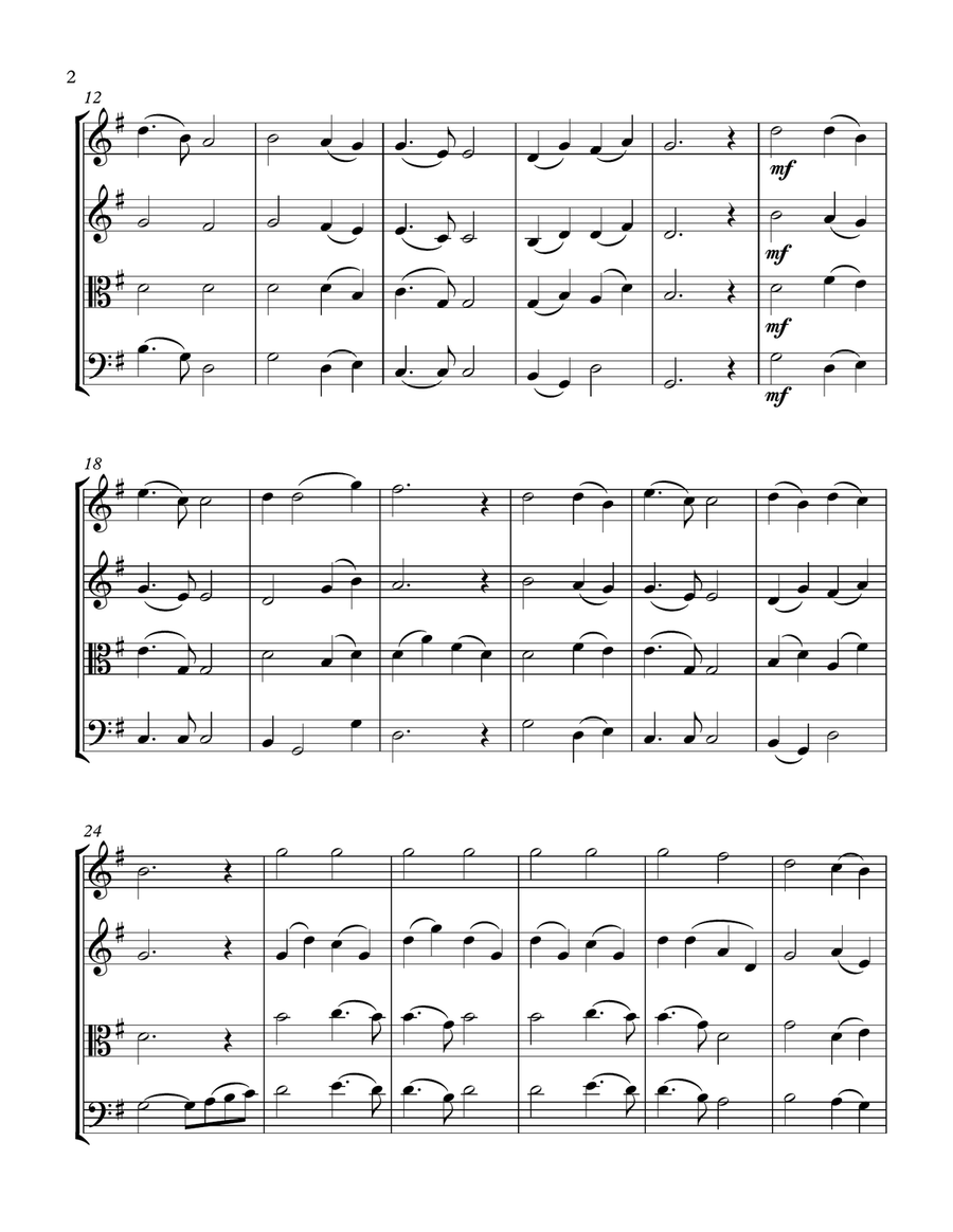 Nearer My God To Thee (String Quartet) Score and Parts String Quartet scores gallery preview page 2