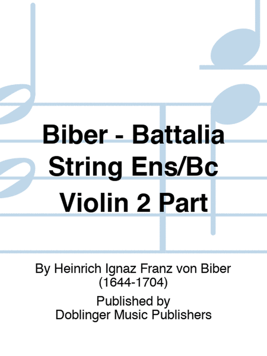 Biber - Battalia String Ens/Bc Violin 2 Part