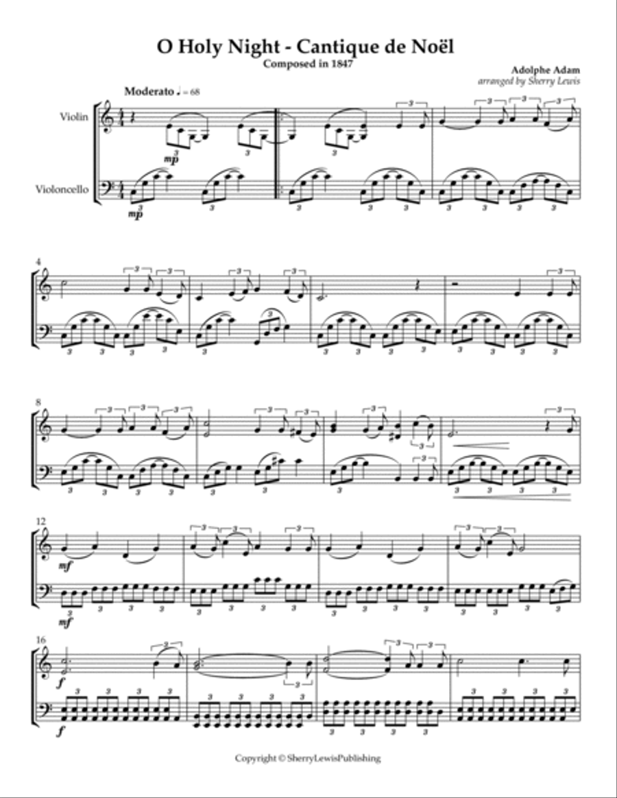 O Holy Night - Cantique de Noël String Duet scores gallery preview page 4