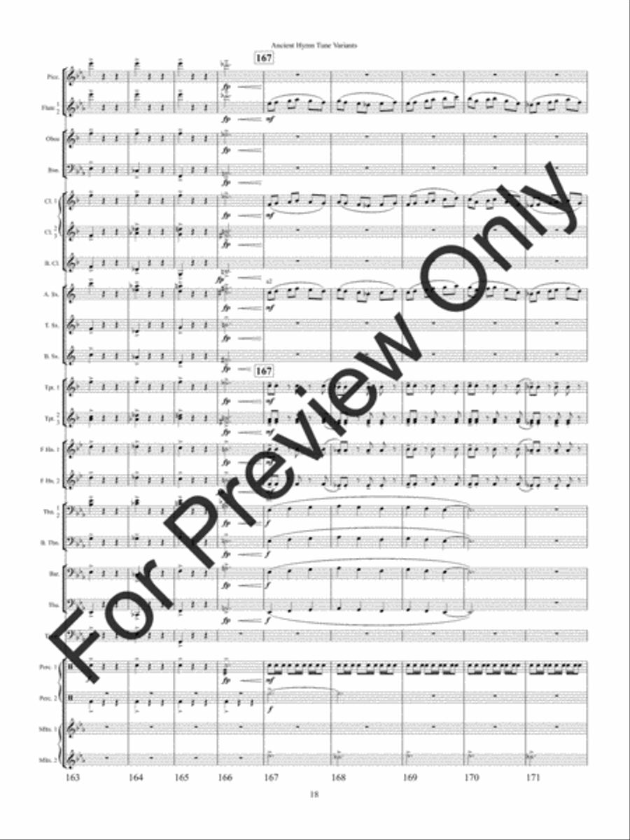 Ancient Hymn Tune Variants (Score) Concert Band scores gallery preview page 21