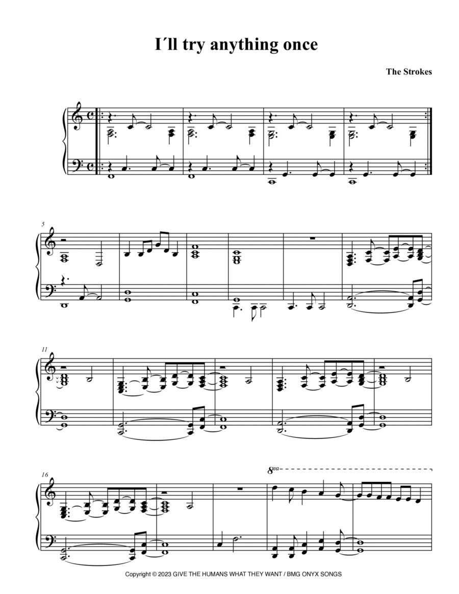 I'll Try Anything Once Piano Solo scores gallery preview page 1