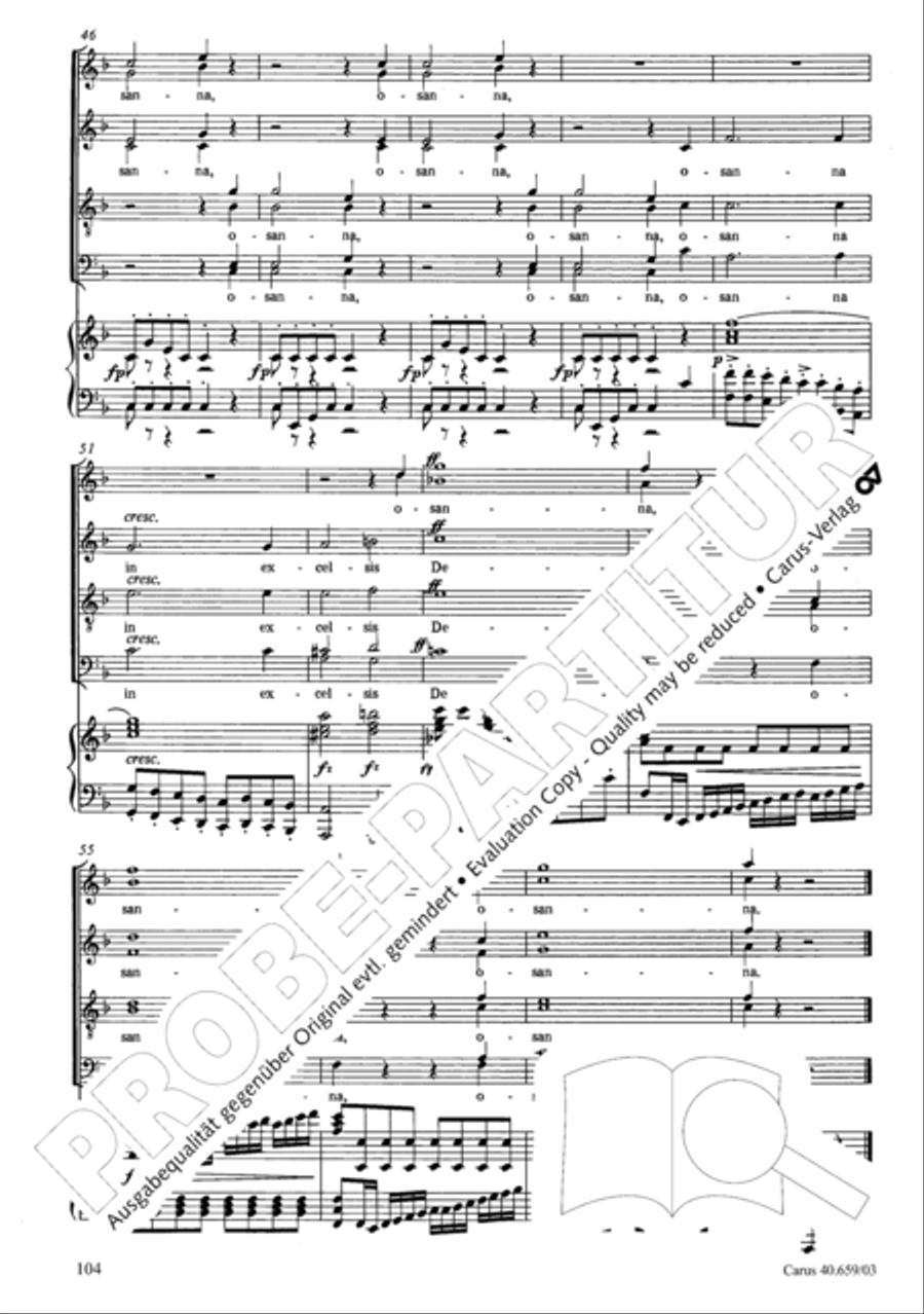 Mass in A flat major (Messe in As) 4-Part scores gallery preview page 105