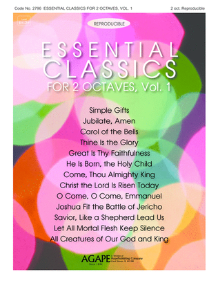 Book cover for Essential Classics for 2 Octaves, Vol. 1 (Reproducible)-Digital Download