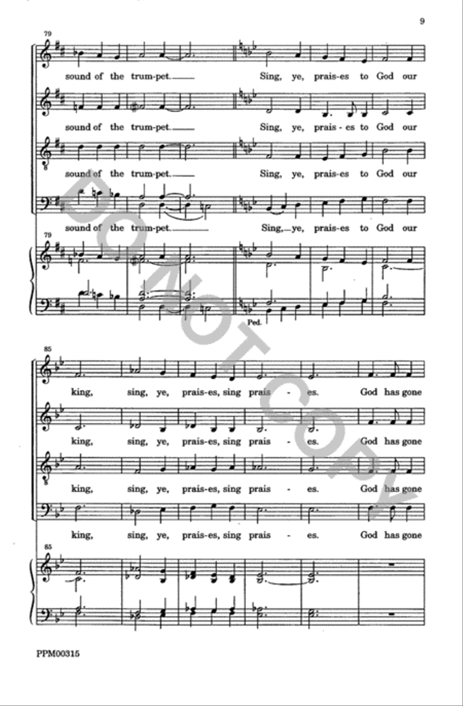 God Has Gone Up With a Shout SSATBB scores gallery preview page 10