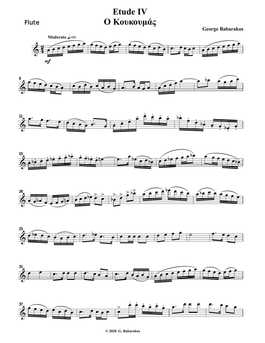 20 Etudes for Flute Based on Greek Traditional Melodies Flute Solo scores gallery preview page 6