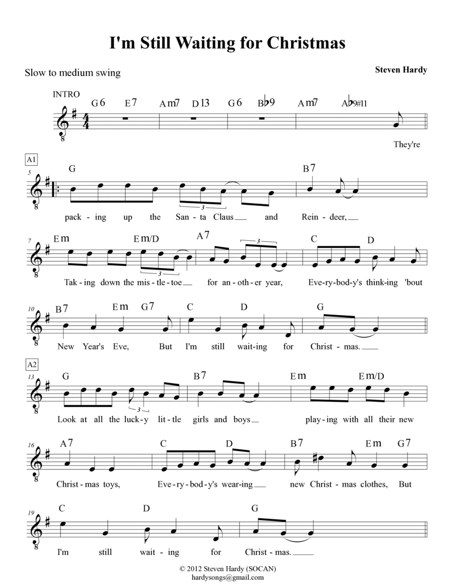 I'm Still Waiting for Christmas Piano scores gallery preview page 1