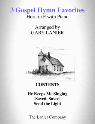 Book cover for 3 GOSPEL HYMN FAVORITES(For Horn in F & Piano with Score/Parts)
