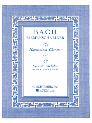 Book cover for 371 Harmonized Chorales and 69 Chorale Melodies with Figured Bass