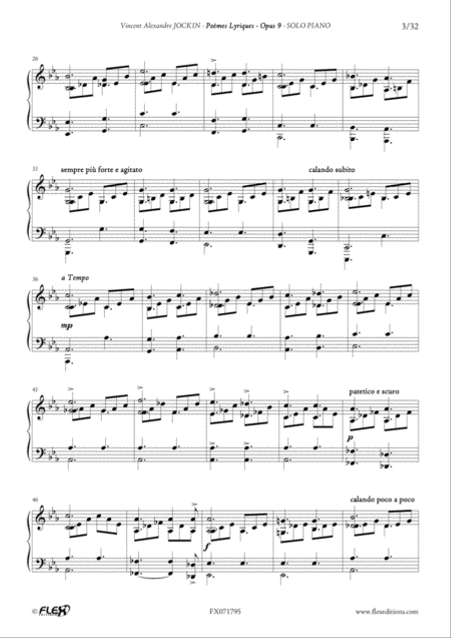 Poemes lyriques, Opus 9 (No.1 to 6) Piano Solo scores gallery preview page 3