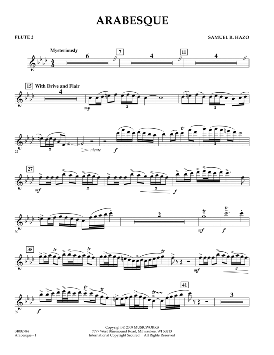 Arabesque - Flute 2 Flute scores gallery preview page 1