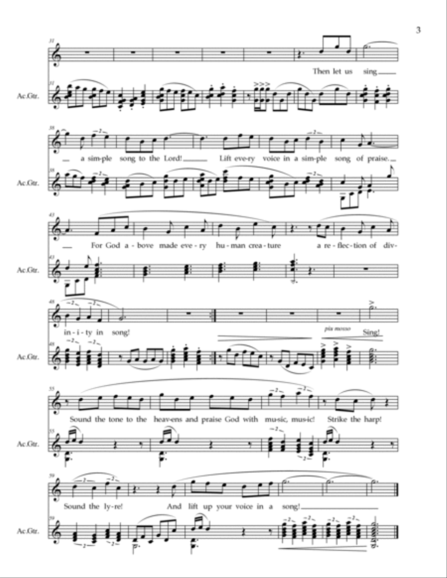 Three Songs for High Voice & Guitar Chamber Music scores gallery preview page 5