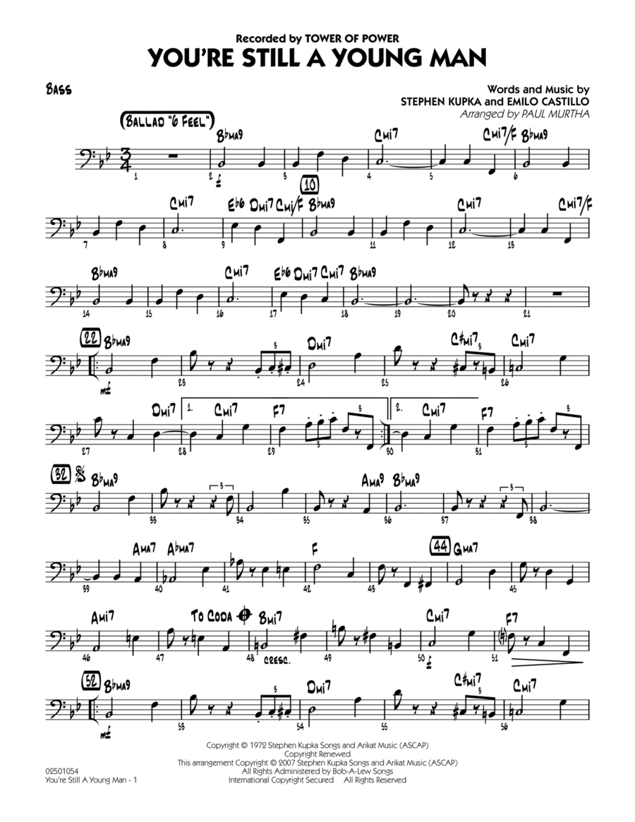 You're Still A Young Man - Bass Jazz Ensemble scores gallery preview page 1