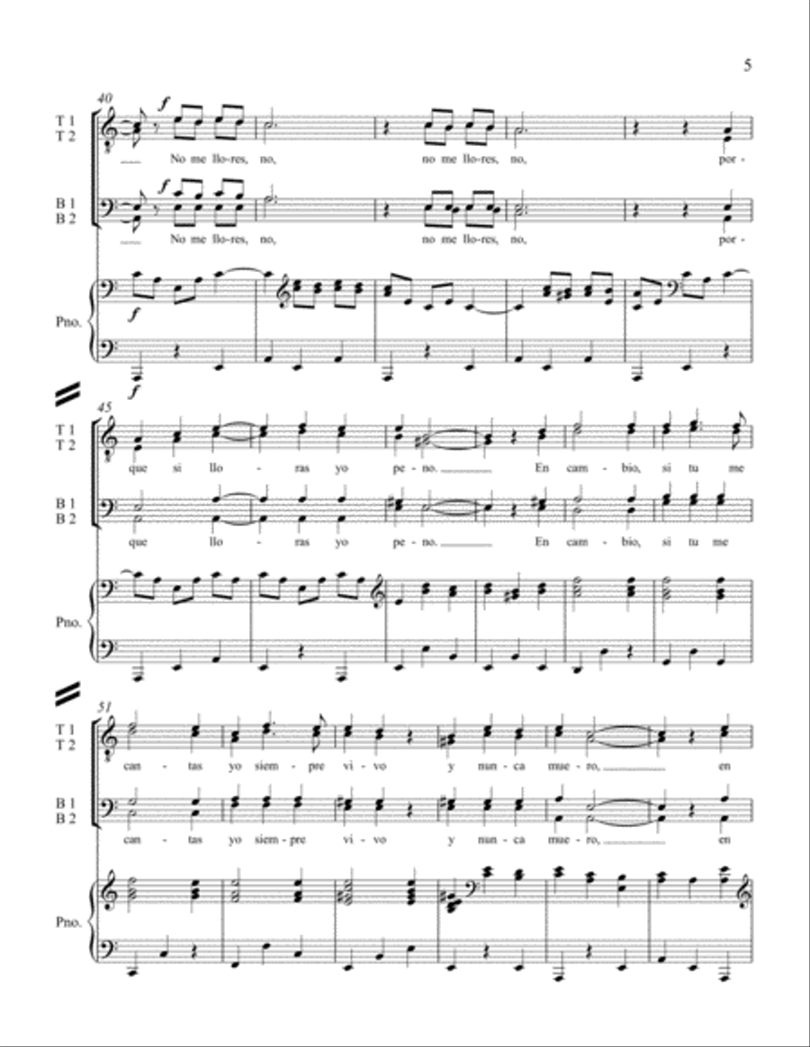 Three Mexican Folk Songs: 1. La Martiniana TTBB scores gallery preview page 5