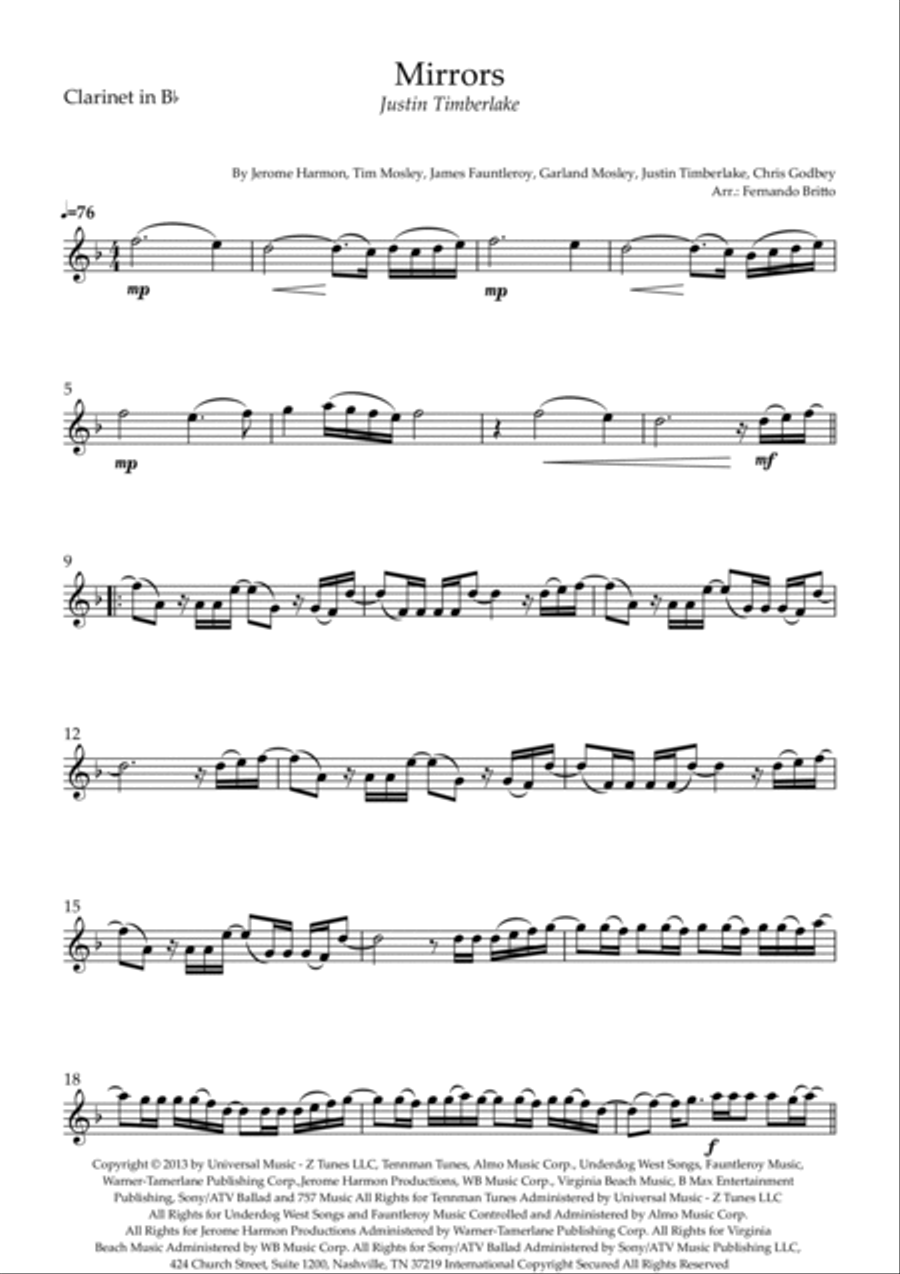 Mirrors Clarinet Duet scores gallery preview page 3