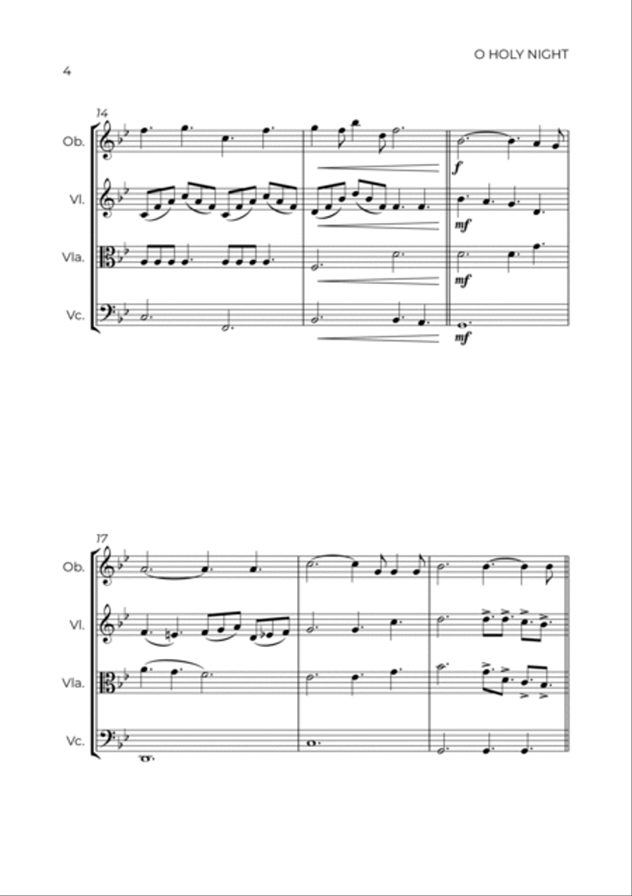 O Holy Night Small Ensemble scores gallery preview page 4