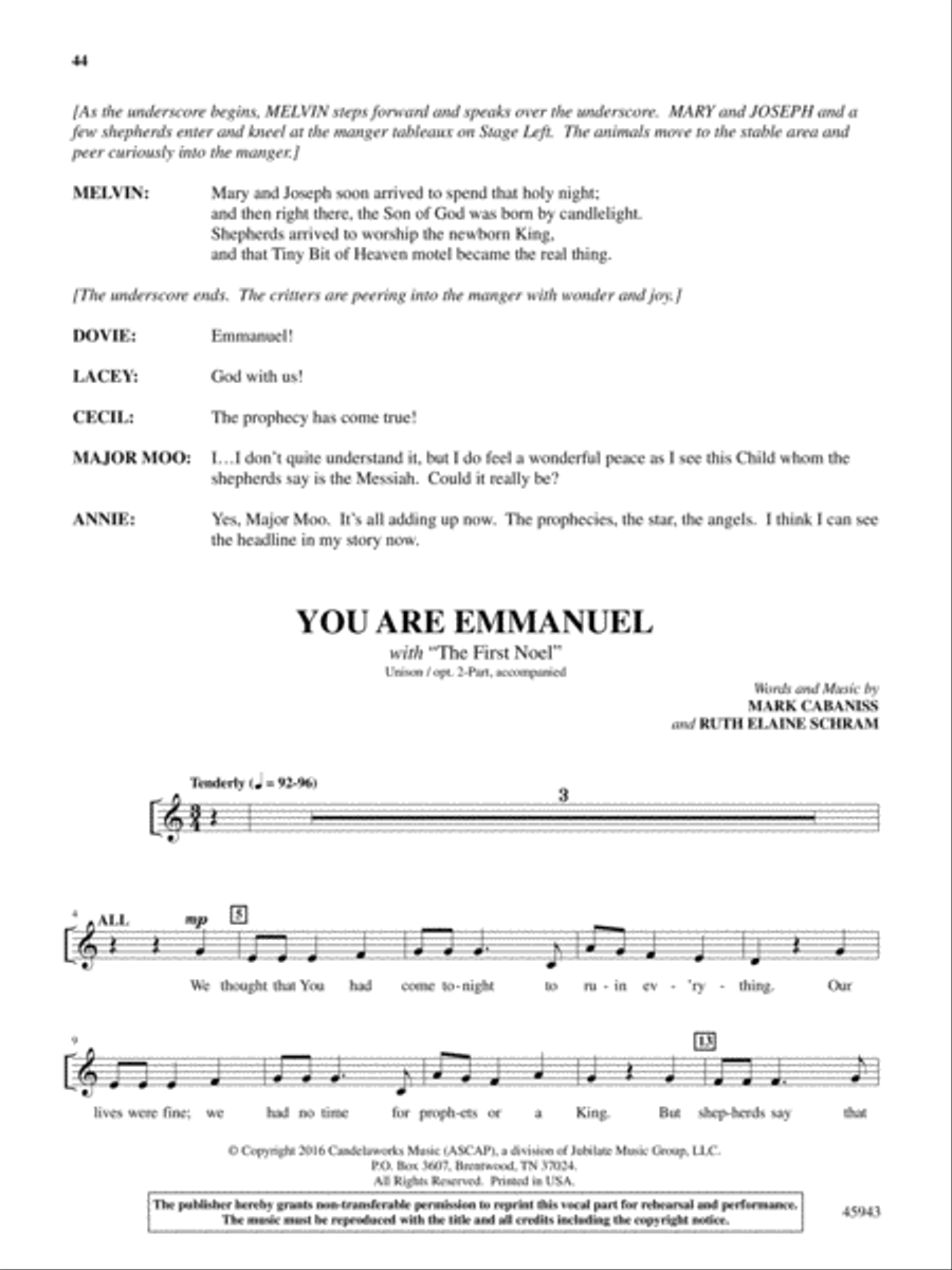 The Noel Critter Motel Choir scores gallery preview page 44