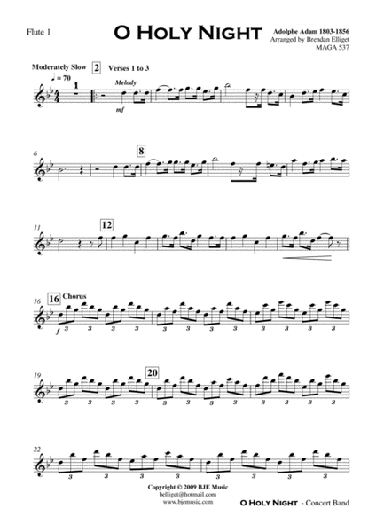O Holy Night - Concert Band Score and Parts image number null